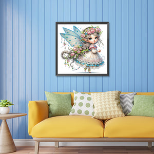 Tulip Elf Girl 30*30CM (canvas) Partial Special-Shaped Drill Diamond Painting