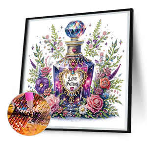 Purple Floral Perfume 30*30CM (canvas) Partial Special-Shaped Drill Diamond Painting