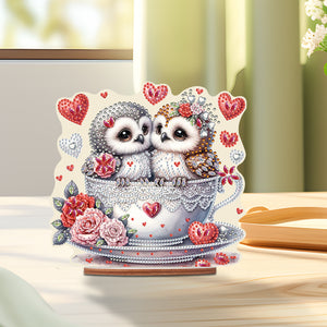 Acrylic Owl 5D DIY Diamond Painting Art Tabletop Home Decoration (Owl in Cup)