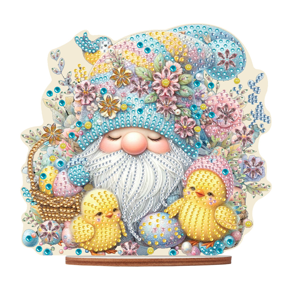 Acrylic Gnome Diamond Painting Art Tabletop Home Decoration (Easter Gnome 2)