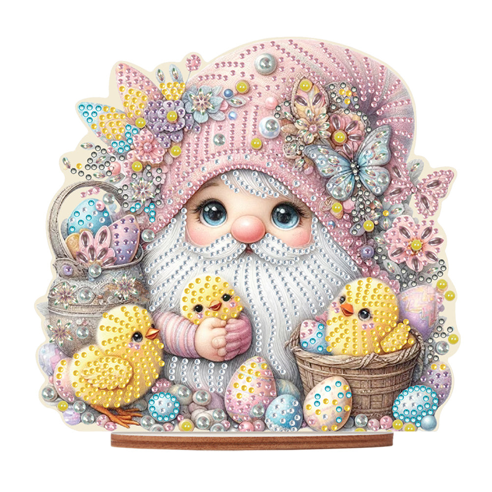 Acrylic Gnome Diamond Painting Art Tabletop Home Decoration (Egg Chick Gnome 3)