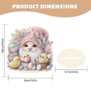 Acrylic Gnome Diamond Painting Art Tabletop Home Decoration (Egg Chick Gnome 3)