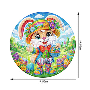 Easter Rabbit Diamond Painting Hanging Pendant for Wall Decor (Rabbit in Hat)