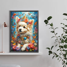 Load image into Gallery viewer, Flowers And White Dog 40*60CM (canvas) Full Round Drill Diamond Painting
