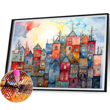 Load image into Gallery viewer, Colorful Lattice House 40*30CM (canvas) Full Square Drill Diamond Painting

