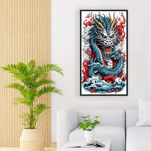 Hovering Dragon 40X75CM (canvas) Full Round Drill Diamond Painting