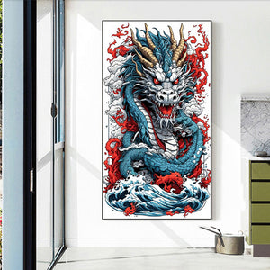 Hovering Dragon 40X75CM (canvas) Full Round Drill Diamond Painting