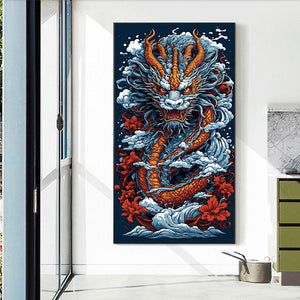 Hovering Dragon 40X75CM (canvas) Full Round Drill Diamond Painting