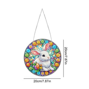 Sun Catcher 5D DIY Diamond Painting Dots Pendant for Office Decor (Egg Bunny)