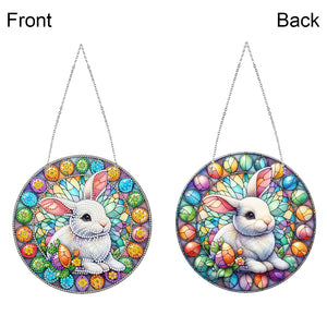 Sun Catcher 5D DIY Diamond Painting Dots Pendant for Office Decor (Egg Bunny)