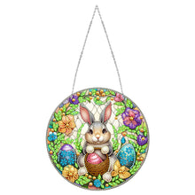 Load image into Gallery viewer, Sun Catcher 5D DIY Diamond Painting Dots Pendant for Office Decor (Flower Bunny)
