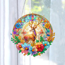 Load image into Gallery viewer, Sun Catcher 5D DIY Diamond Painting Dots Pendant for Office Decor (Flower Moose)
