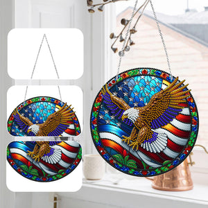 Sun Catcher Diamond Painting Dot Pendant for Office Decor (American EagleKJ0107)