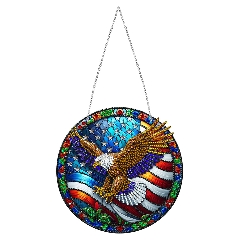 Sun Catcher Diamond Painting Dot Pendant for Office Decor (American EagleKJ0107)