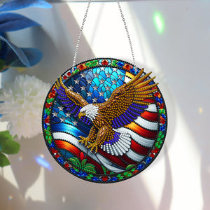 Sun Catcher Diamond Painting Dot Pendant for Office Decor (American EagleKJ0107)