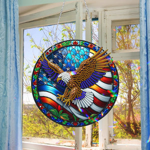 Sun Catcher Diamond Painting Dot Pendant for Office Decor (American EagleKJ0107)