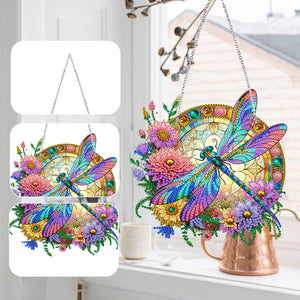 Sun Catcher Diamond Painting Dot Pendant for Office Decor (Dragonfly KJ0109)