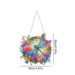 Sun Catcher Diamond Painting Dot Pendant for Office Decor (Dragonfly KJ0109)