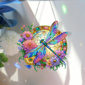 Sun Catcher Diamond Painting Dot Pendant for Office Decor (Dragonfly KJ0109)