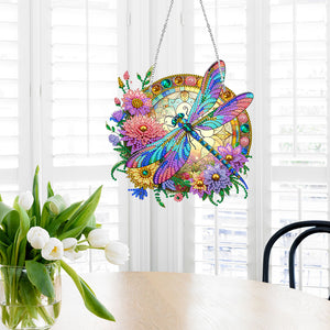 Sun Catcher Diamond Painting Dot Pendant for Office Decor (Dragonfly KJ0109)