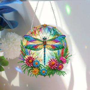 Sun Catcher Diamond Painting Dot Pendant for Office Decor (Dragonfly KJ0110)