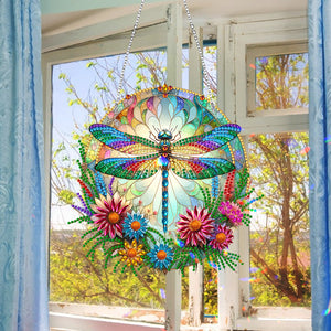 Sun Catcher Diamond Painting Dot Pendant for Office Decor (Dragonfly KJ0110)