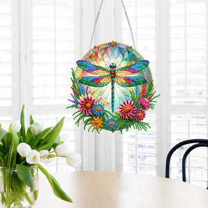 Sun Catcher Diamond Painting Dot Pendant for Office Decor (Dragonfly KJ0110)