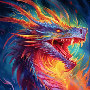 Colorful Dragon 30*30CM (canvas) Full Round Drill Diamond Painting