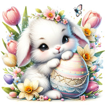 Load image into Gallery viewer, Lop-Eared Rabbit And Easter Eggs 30*30CM (canvas) Full Round Drill Diamond Painting
