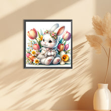 Load image into Gallery viewer, Flowers And Elegant Bunny 30*30CM (canvas) Full Round Drill Diamond Painting
