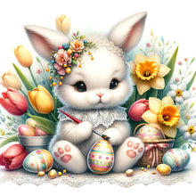 Load image into Gallery viewer, Little Bunny Painting Easter Eggs 30*30CM (canvas) Full Round Drill Diamond Painting
