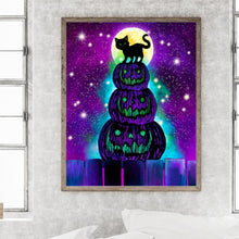 Load image into Gallery viewer, Pumpkin Lantern And Black Cat 40*50CM (canvas) Full Round Drill Diamond Painting
