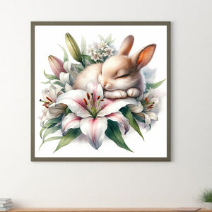 Budding Rabbit 30*30CM (canvas) Full Round Drill Diamond Painting