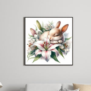 Budding Rabbit 30*30CM (canvas) Full Round Drill Diamond Painting