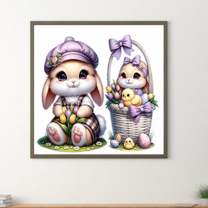 Cartoon Bunny 30*30CM (canvas) Full Round Drill Diamond Painting