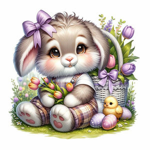 Cartoon Bunny 30*30CM (canvas) Full Round Drill Diamond Painting