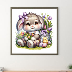 Cartoon Bunny 30*30CM (canvas) Full Round Drill Diamond Painting