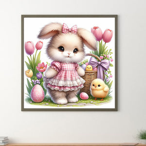 Cartoon Bunny 30*30CM (canvas) Full Round Drill Diamond Painting