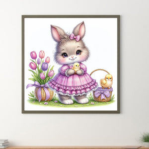 Cartoon Bunny 30*30CM (canvas) Full Round Drill Diamond Painting