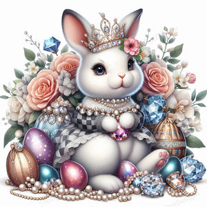 Jewelry Bunny 30*30CM (canvas) Full Round Drill Diamond Painting