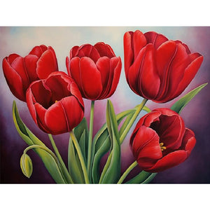 Tulip 40*30CM (canvas) Full Round Drill Diamond Painting