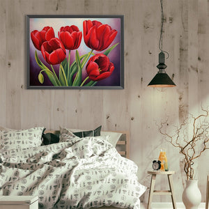 Tulip 40*30CM (canvas) Full Round Drill Diamond Painting