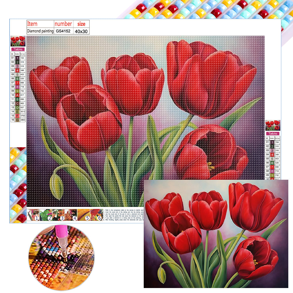 Tulip 40*30CM (canvas) Full Square Drill Diamond Painting