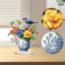 Load image into Gallery viewer, Acrylic Bird Flower Vase Desktop Diamond Painting Art Kits for Home Office Decor
