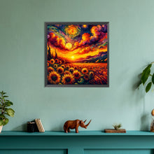 Load image into Gallery viewer, A Sea Of Sunflowers In Van Gogh&#39;S Eyes 30*30CM (canvas) Full Round Drill Diamond Painting
