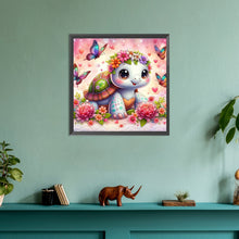 Load image into Gallery viewer, Butterfly And Cute Little Tortoise 30*30CM (canvas) Full Round Drill Diamond Painting
