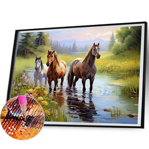 Horse 40*50CM (canvas) Full Square Drill Diamond Painting