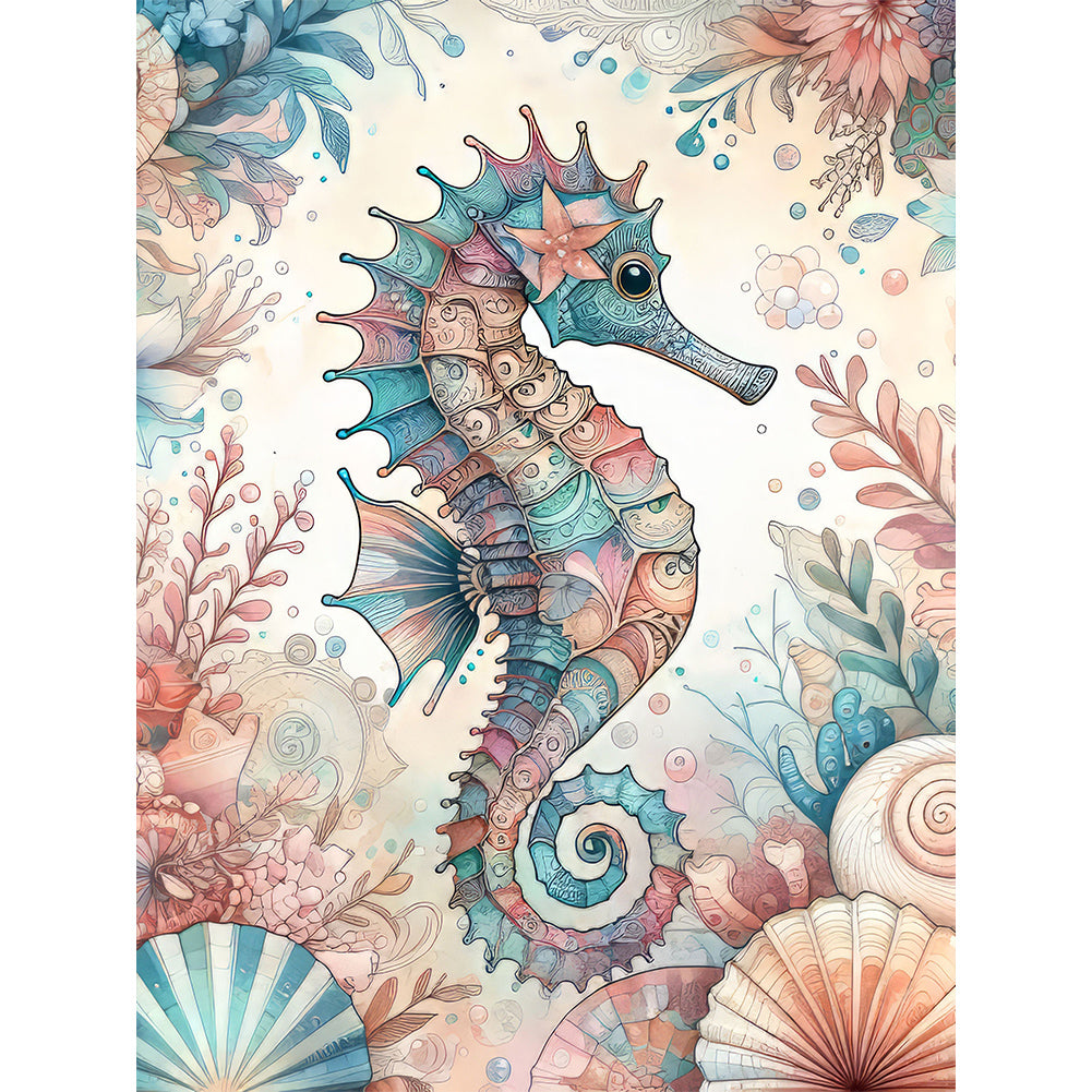 Flowers Seahorse 30*40CM (canvas) Full Round Drill Diamond Painting