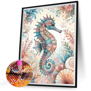 Flowers Seahorse 30*40CM (canvas) Full Round Drill Diamond Painting