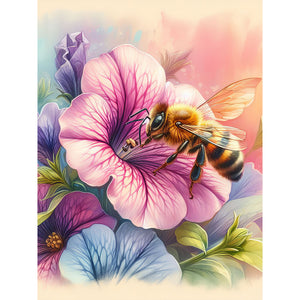 Flower Bee 30*40CM (canvas) Full Round Drill Diamond Painting